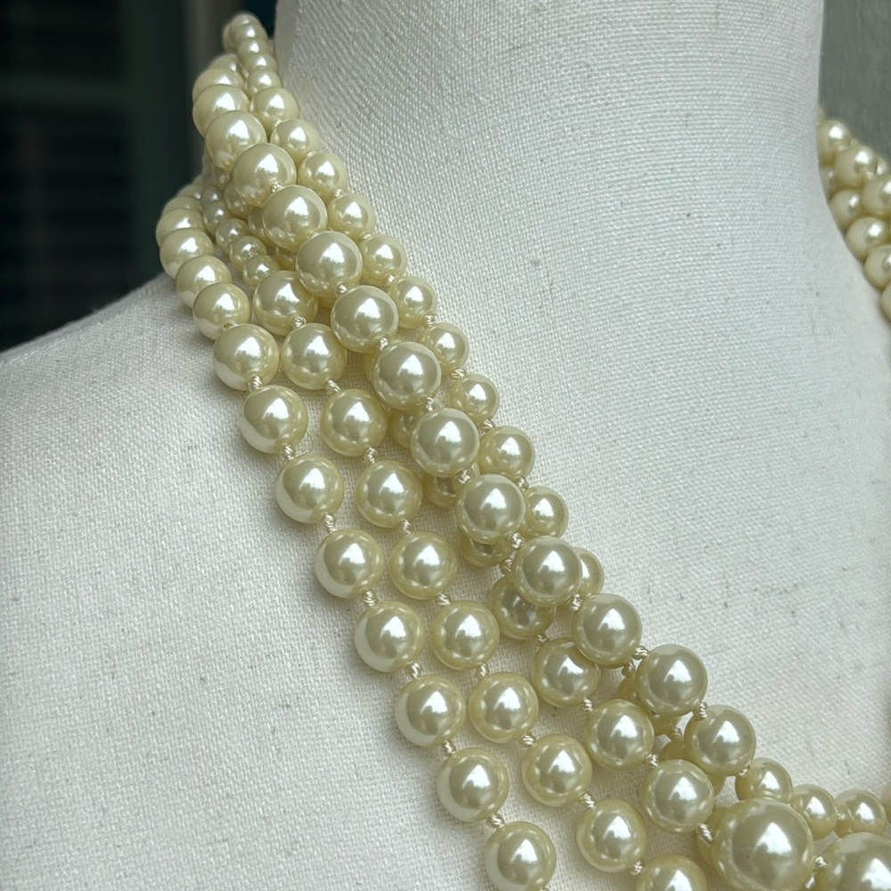 J. Crew 5 strand faux pearl necklace. - Picture 4 of 6